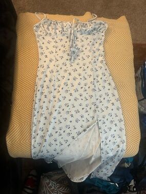 White Floral Tie-Front Sundress